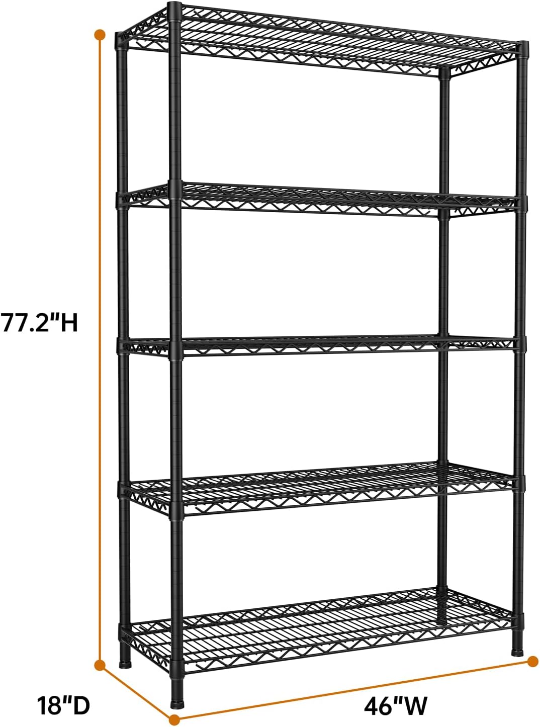 SINGAYE 5 Garage Heavy Duty Shelving Unit Kitchen Pantry Close Home Organizers and Storage Bathroom Shelf Laundry Room Organization Industrial Book Metal Wire Adjustable Shelves