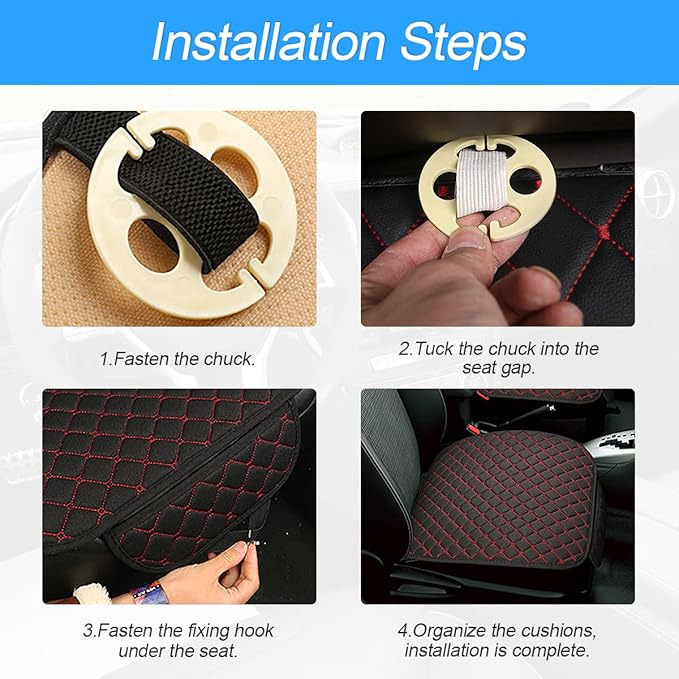3PCS Set Car Seat Cushion for Front and Back Seat, 3D Soft Linen Breathable Auto Seat Cover, Comfort Non-Slip Rubber Bottom Universal for Most Cars (Black/Gold/3PCS)