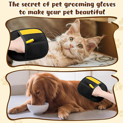 KLIFE Magic Brush Pet Hair, Newly Upgraded Reusable Electrostatic Pet Hair Remover Glove, Cat & Dog Hair Remover for Couch Furniture, Carpet, Curtain, 2Pcs