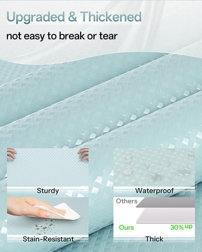 Shelf and Drawer Liner for Kitchen Cabinet, Non-Adhesive 12in x 240in Waterproof Contact Paper Refrigerator Liners Thickened Durable EVA Material Non Slip Mat for Dresser Cupboard Pantry Protector