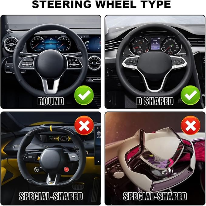 Bling Soft Leather Steering Wheel Cover, 15" Anti-Slip Sparkly Crystal Auto Elastic Steering Wheel Protector for Women Girl, Colorful Diamond Car Interior Accessory for Most Cars (White)