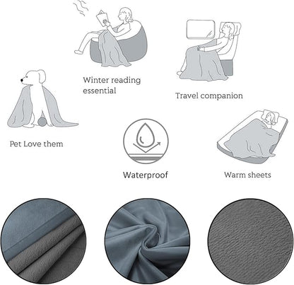 Ameritex Pet Bed Blanket Reversible 100% Waterproof Velvet Super Soft for Sofa and Bed