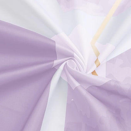 Litabel Modern Small Stall Shower Curtain for Bathroom, Lavender Purple Geometric Art Decor Waterproof Bath Curtain, Abstract Fabric Shower Curtain Sets for Home Decor, 36x72 Inch