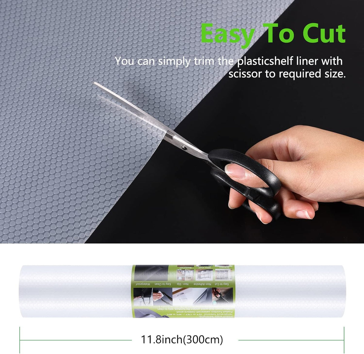 Shelf Liners for Kitchen Cabinet Refrigerator Liners Waterproof Kitchen Cupboard Liner Drawer Mats EVA Material Non Adhesive Fridge Mats for Shelves Clear 2 Rolls 11.8 x 236.2 Inches