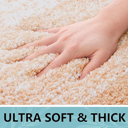 Arotive Microfiber Bathroom Rugs, Shaggy Soft and Absorbent Bath Rug, Non-Slip, Thick Plush Machine Washable Dry Bath Mats for Bathroom, Tub and Shower, 47x24, Peach, Rectangular