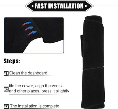 Dashboard Cover Compatible for Dodge Charger 2005-2007, Nonslip Polyester Black Dash Cover Mat Dash Board Protector Cover