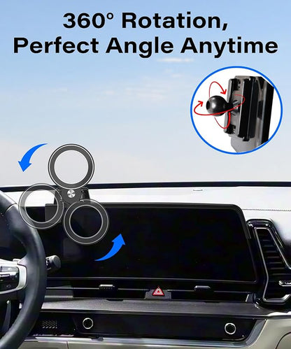 Car Phone Holder for Kia Sportage 2023 2024 2025 Accessories Apply to 12.3 Inch Touch Screen Fixed Clip Magnetic Cell Phone Mount Hands-Free 360 Degree Rotation