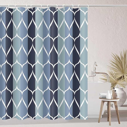 MCCKTIU Blue Shower Curtain Modern Bathroom Shower Curtain Waterproof Fabric Machine Washable Shower Curtains 60 x 72 Inches