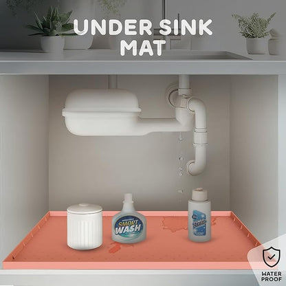 32x24x1” XL Dog Food Mat - All Purpose Under Sink Liner, Washer and Dryer Covers for The Top, Silicone Griddle Mat for Blackstone - Raised Edges Dog Mat for Food and Water Prevent Spill, Waterproof