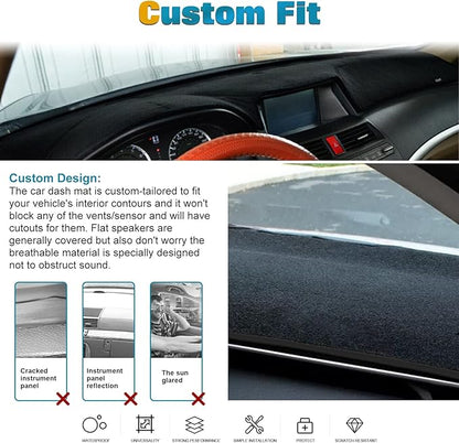 x xotic tech Center Console Dashboard Mat Pre-Cut Non-Slip Sunshield Sun Glare Protector Dash Carpet Pad Black Cover Compatible with Ford Focus 2012-2018