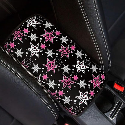 Amarican Flag Star Auto Center Console Armrest Pad 4th July USA Flag Car Center Console Cover Seat Box Cover for Sedan, Van, SUV, Truck Car Accessories, Brerathable