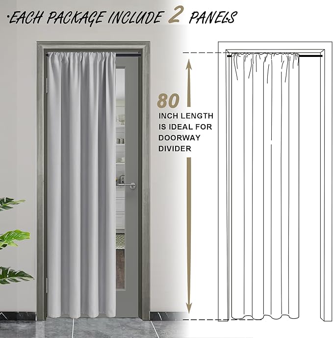 JIUZHEN 80 Inch Length Door Curtains
