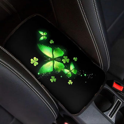 Butterfly Auto Center Console Armrest Covers, Armrest Cover Pad Universal Fit Vehicle, SUV, Truck Car Accessories Interior St. Patrick's Day Decor