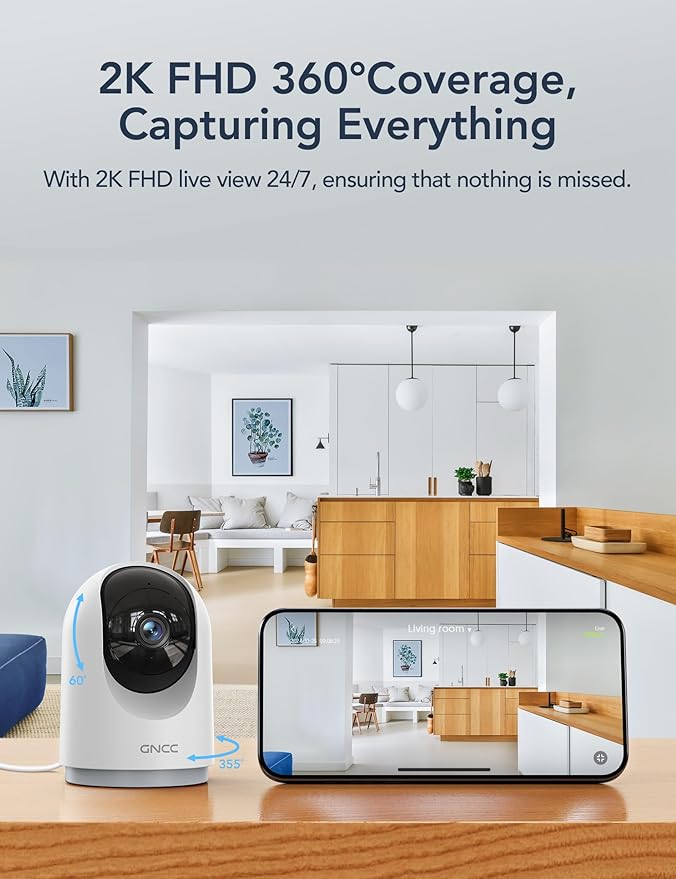 GNCC 2K Security Cameras 4pcs, Home Security Camera Indoor