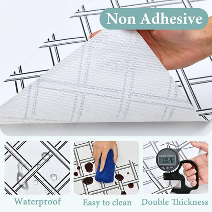 Drawer and Shelf Liner for Kitchen Cabinet: 17 in X 20 Ft Non Slip Waterproof Shelf Paper Non Adhesive Refrigerator Liners Black and White Squares Easy Liners for Bathroom