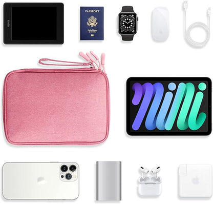 DDgro Electronic Cable Organizer Bag, Large Travel Cord Storage Case for Charger, Power Bank, Cables & Tech Accessories (Large, Dark Pink)