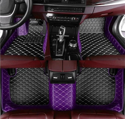Custome Car Mats Accessories All Weather Floor mats Compatible with Automotive Floor Mats Passenger car mats (Purple Black)