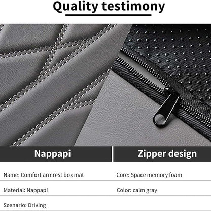 Car Armrest Cushion for Jaguar F-Pace 2015-2019 2020 2021 2022 2023 2024 2025, Car Center Console Cover Armrest Pad Soft Leather Car Interior Accessories,Beige