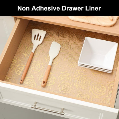 Cooyes Shelf Liner – Premium Non-Adhesive Cabinet & Drawer Liner for Kitchen – Waterproof Shelf Paper with Modern Pattern – Durable EVA Cabinet Mat – Easy to Cut （11.8" W x 118" L）