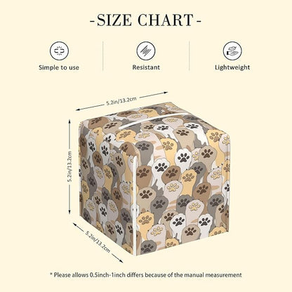 POIUBLE Cute Cat Paws Tissue Box Cover Leather Tissue Box Holder Square Facial Paper Organizer Dispenser for Bathroom Kitchen Bedroom Vanity Countertop Night Stands