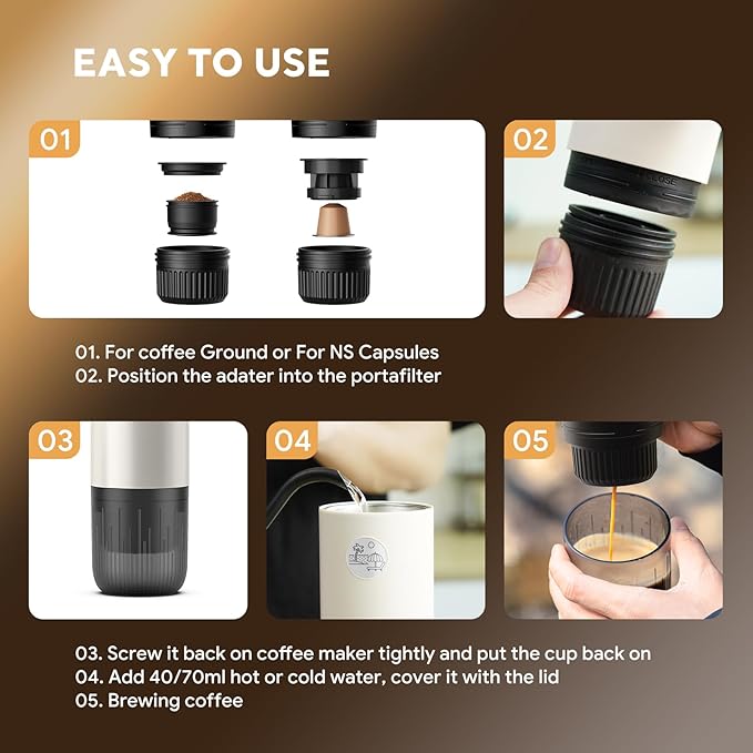 Portable Espresso Machine, Travel Coffee Maker