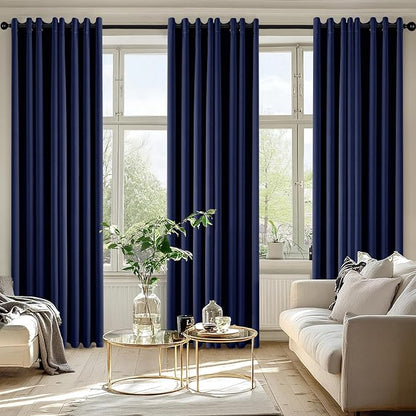 MIULEE Navy Blue Blackout Curtains