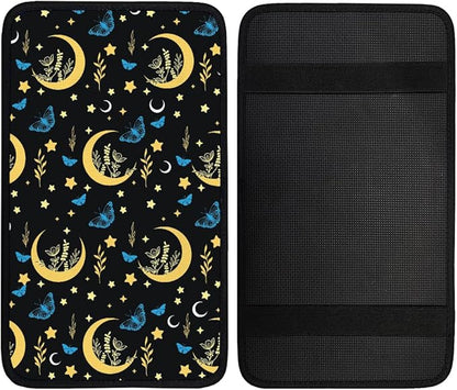 1pc Center Console Armrest Cover Pad 12.6x7.5 inch Moon Star Neoprene Car Armrest Cushion Waterproof Armrests Seat Box Cover Protector for Universal Cars Vehicles SUVs