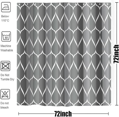 MCCKTIU Gray Modern Bathroom Shower Curtain - Waterproof Fabric, Machine Washable - 72 x 72 Inches