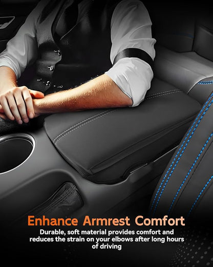 CDEFG for Ford Mustang 2024-2025 2026 Center Console Cover Armrest Box Cover for Mustang 2024 2025 2026 Accessories Console Arm Rest Protector Thickened White Line
