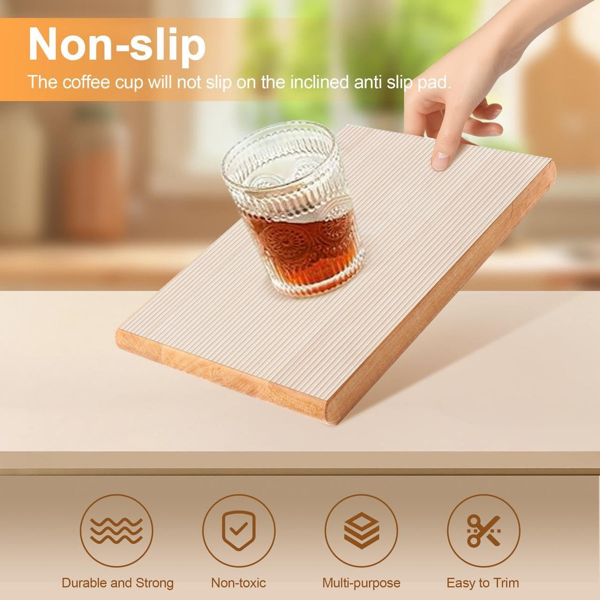 FEXIA Shelf Liners for Kitchen Cabinets Non-Slip Drawer Liner 16 Inches x 20 FT Waterproof & Oil-Proof Non Adhesive Durable Material Fridge Liner for Shelves (2 Rolls)