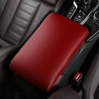 Car Armrest Cover Pad for BMW 3 Series 340i 330d 330i 320i 2000-2025 Premium Leather Center Console Armrest Cushion Pad Anti-Scratch Waterproof Auto Interior Accessories Red Style