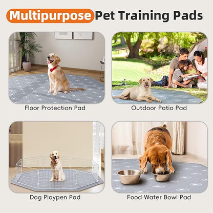 PJYuCien Washable Pee Pads for Dogs 1 Pack, 67" x 26" Octagonal Non-Slip and Leak-Proof Pee Mat, Puppy Training Pads for Whelping, Playpen, Crate, Bed （24/30/36/42'' 8 Panels Pen）