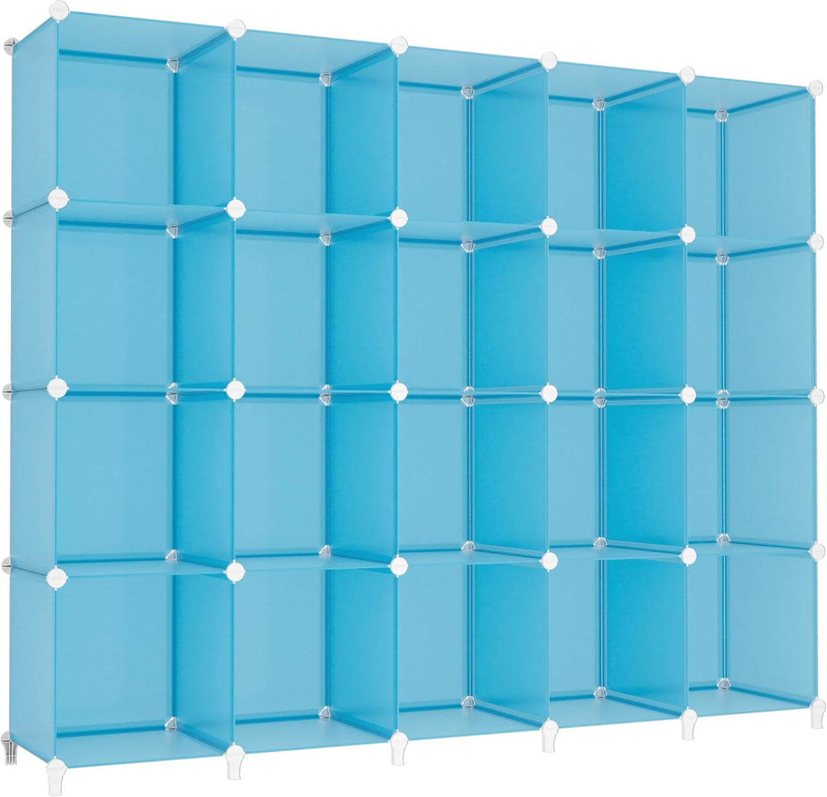 HOMIDEC 20-Cube Storage Organizer, Closet Organizer Storage Shelf Bookcase Bookshelf with Metal Hammer, Storage Cubes Organizer Cabinet for Kids, Closet, Bedroom, Bathroom