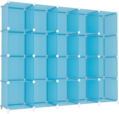 HOMIDEC 20-Cube Storage Organizer, Closet Organizer Storage Shelf Bookcase Bookshelf with Metal Hammer, Storage Cubes Organizer Cabinet for Kids, Closet, Bedroom, Bathroom