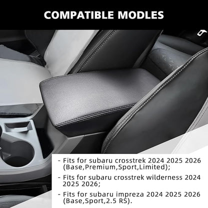 Center Console Armrest Cover Compatible with Subaru Crosstrek/Impreza 2024 2025 2026, Soft Armrest Pad Cover Protector Cushion for Subaru Interior Accessories
