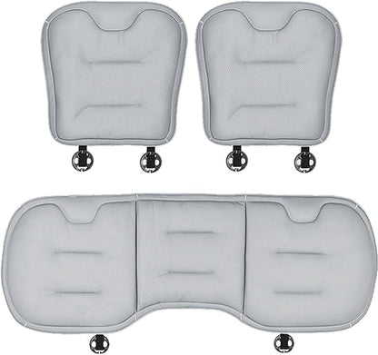 Car Seat Cushion for Porsche Macan 2015-2025-pr, Breathable Non-Slip Driver Seat Pad Ergonomic Memory Foam for Long Driving Car Office,B/3Pcs-Grey