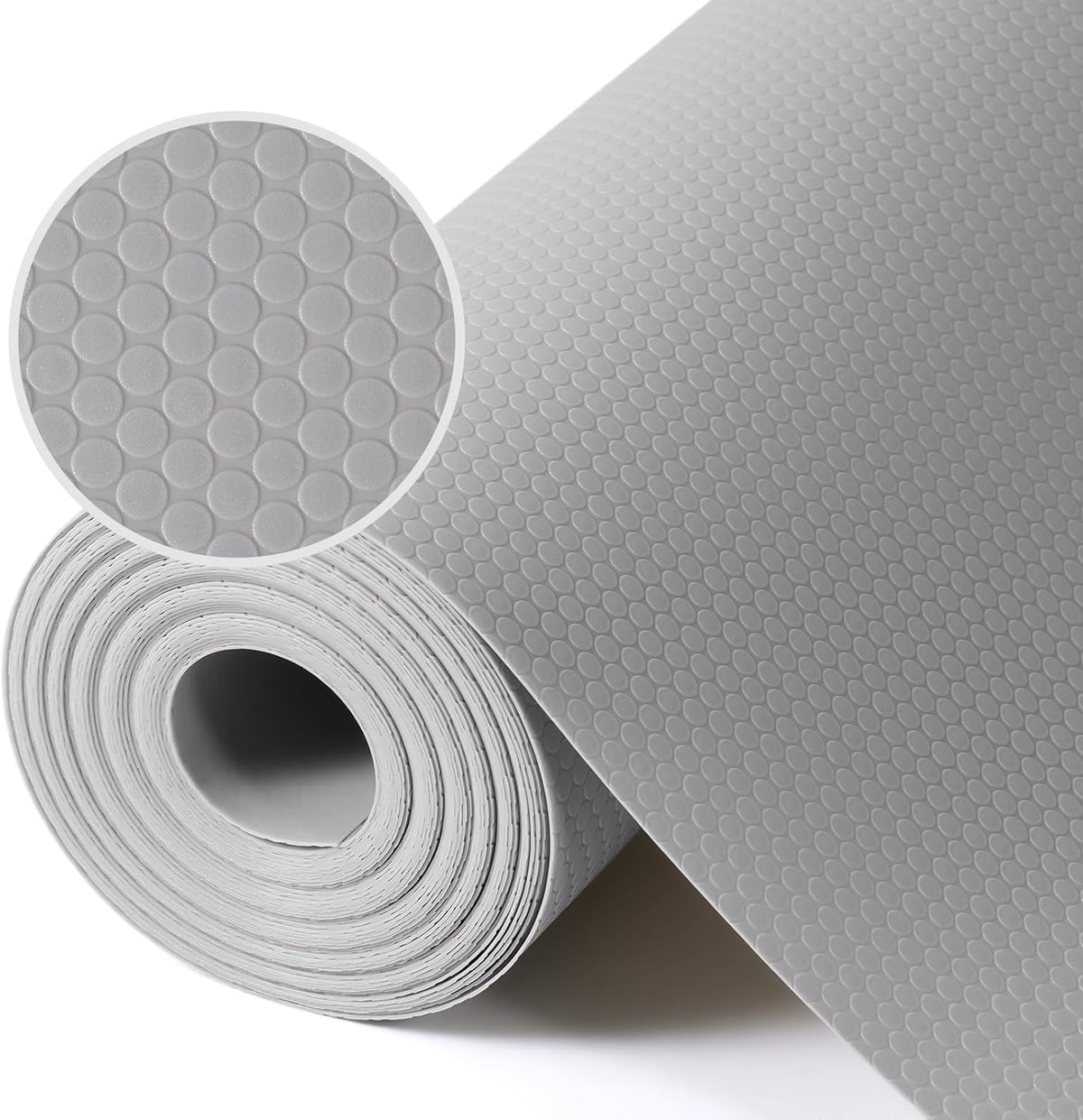 Light Gray Shelf Liners for Kitchen Cabinets Non Adhesive Drawer Liner for Bathroom Waterproof Refrigerator Liners for Shelves Fridge Plastic Mats Cabinet Cupboard Liner 17.5 x 236.2 Inches
