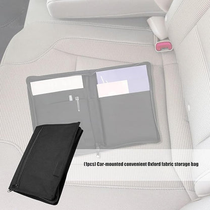 Automotive Organiser with Multiple Compartments Practical Zippered Vehicle File Folder Travel Accessories Vehicle Document Organiser