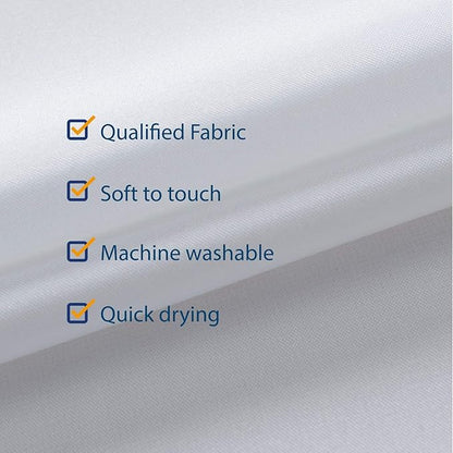 N&Y HOME Fabric Shower Curtain Liner Stall Size 42 Width by 72 Length inches, Hotel Quality, Washable, White Bathroom Curtains with Grommets, 42x72