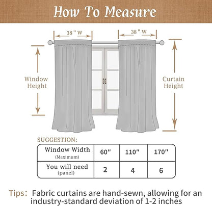 LAMIT 100% Blackout Linen Curtains