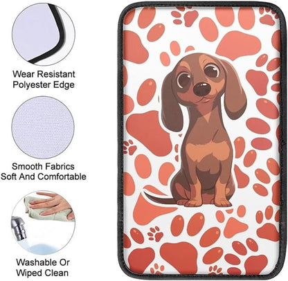 UNICEU Dachshund Dog Car Center Console Pad Automotive Interior Set Dog Paw Auto Armrest Seat Box Cover, Soft Arm Rest Protector Cushion Pad Easy to Install Dog Paw Car Accessories