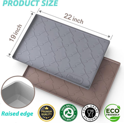SIKADEER 22" x 19" Under Sink Mat Waterproof, Silicone Mat Kitchen Drawer Shelf and Cabinet Liner, Sink Protector for Kitchen Organizers and Storage, Boot Tray Pet Food Mats