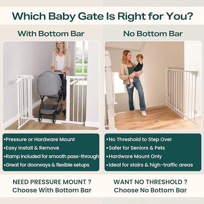 Cumbor 29.7-46" Baby Gate for Stairs, Toddler Safety Essentials for The House