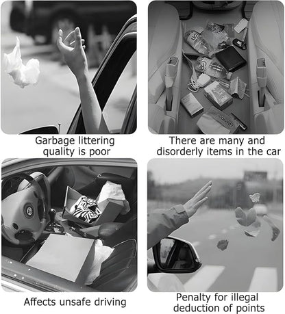 Car Seat Side Storage Pocket, Leather Hanging Foldable Multifunctional Vehicle Front Door Back Organizer Box, Waterproof Auto Interior Organizing Container, Universal fit(Wine Red)