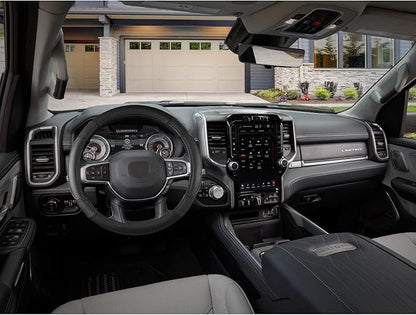 GIANT PANDA Car Steering Wheel Cover for Dodge Ram 1500 2500 3500 15.5-16 inches- Solid Black