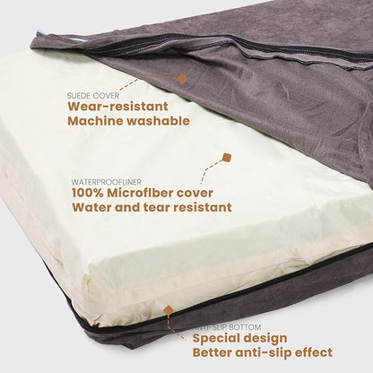 Laifug Orthopedic Memory Foam Pet(54"x 36"x 4",Slate Grey)/Dog Bed with Durable Waterproof Liner and Removable Washable Cover