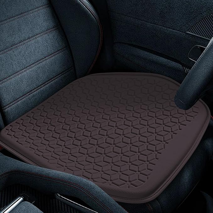 wuyaoyao Thin Gel Car Seat Cushion, Breathable Cooling Seat Cushions for Cars, Non-Slip & Comfortable Automotive Front Seats Cushion Pad for Driver, Chair Protector for Vehicle, Home, Office (Coffee)