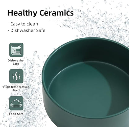 Ceramic Raised Dog Bowl Set, Elevated Dog Bowl