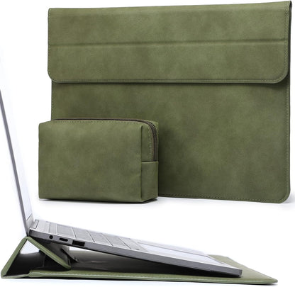 HYZUO 15-16 Inch Laptop Sleeve Case with Stand Feature for MacBook Pro 16 M4/M3/M2/M1 Pro/Max 2025-2019, XPS 15, MacBook Pro 15 2015-2012, Samsung Galaxy Book Flex/Pro 15, Olive Green
