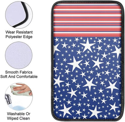 Auto Center Console Cover,American Flag Car Armrest Box Pad, Soft Auto Armrest Seat Box Cover Protector for Most Vehicle SUV Truck Car